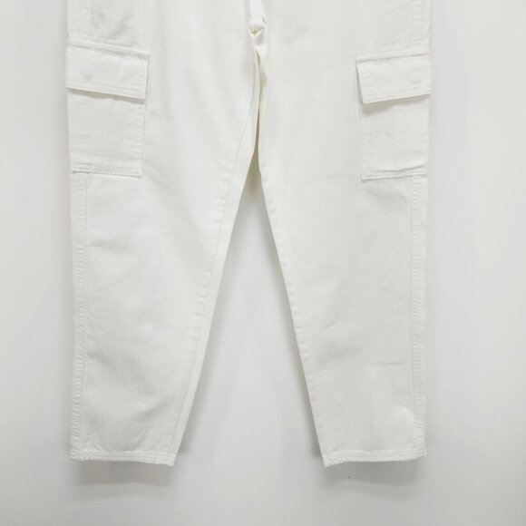 Albina Dotti cargo jeans Womens 2/R White  With Green Back Pockets - Picture 8 of 12